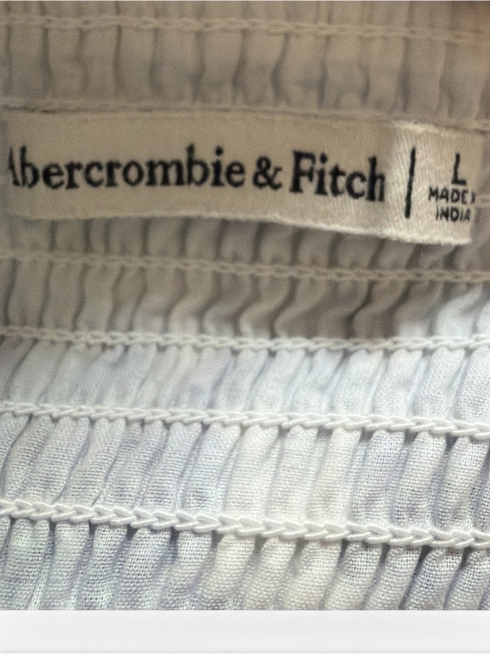 Abercrombie & Fitch Blue White Floral Cutout Mini Dress Size L Smocked Back - Picture 9 of 10